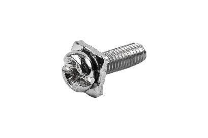 [E] น็อตยึดสายไฟ สแตนเลสชุบนิกเกิ้ล M3x10 mm พร้อมแหวนทรงสี่เหลี่ยม ขนาด 6x6 mm